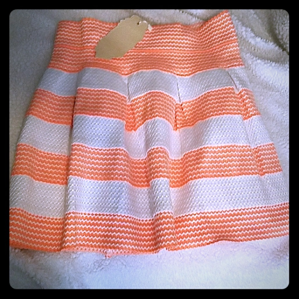 White and Orange Skirt